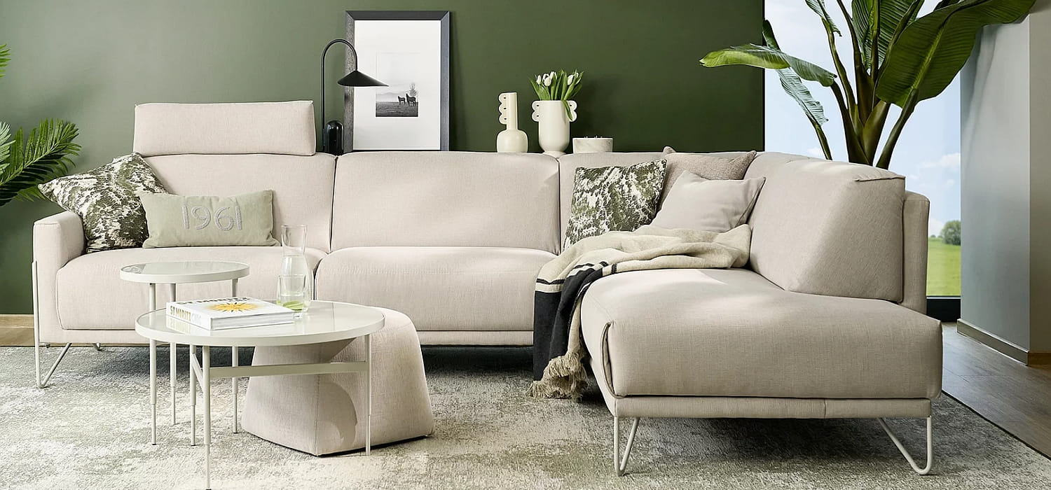Canapé ROM 1961 de coin avec fonction relax pour 3 personnes