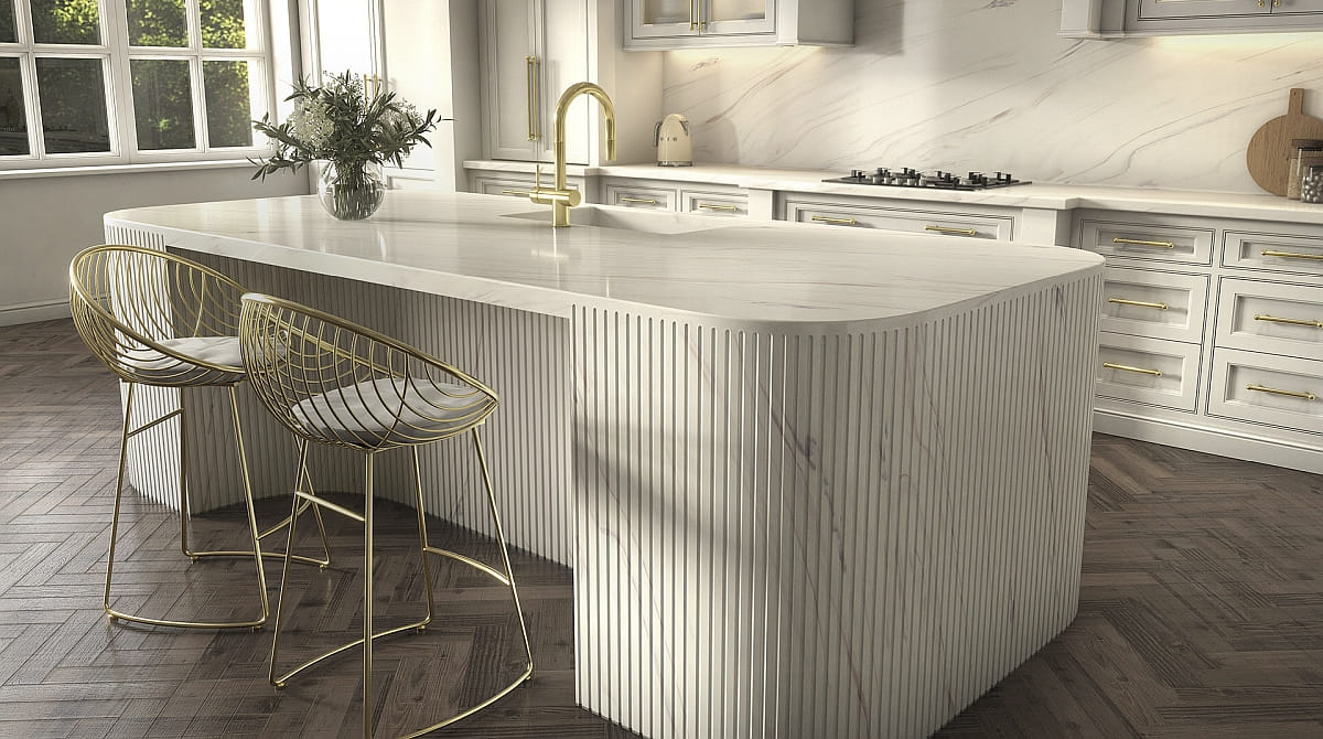 Conception moderne de cuisine avec matériaux durables