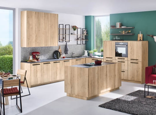 Cuisine TOP 1556 chêne clair “mountain oak” avec îlot généreux