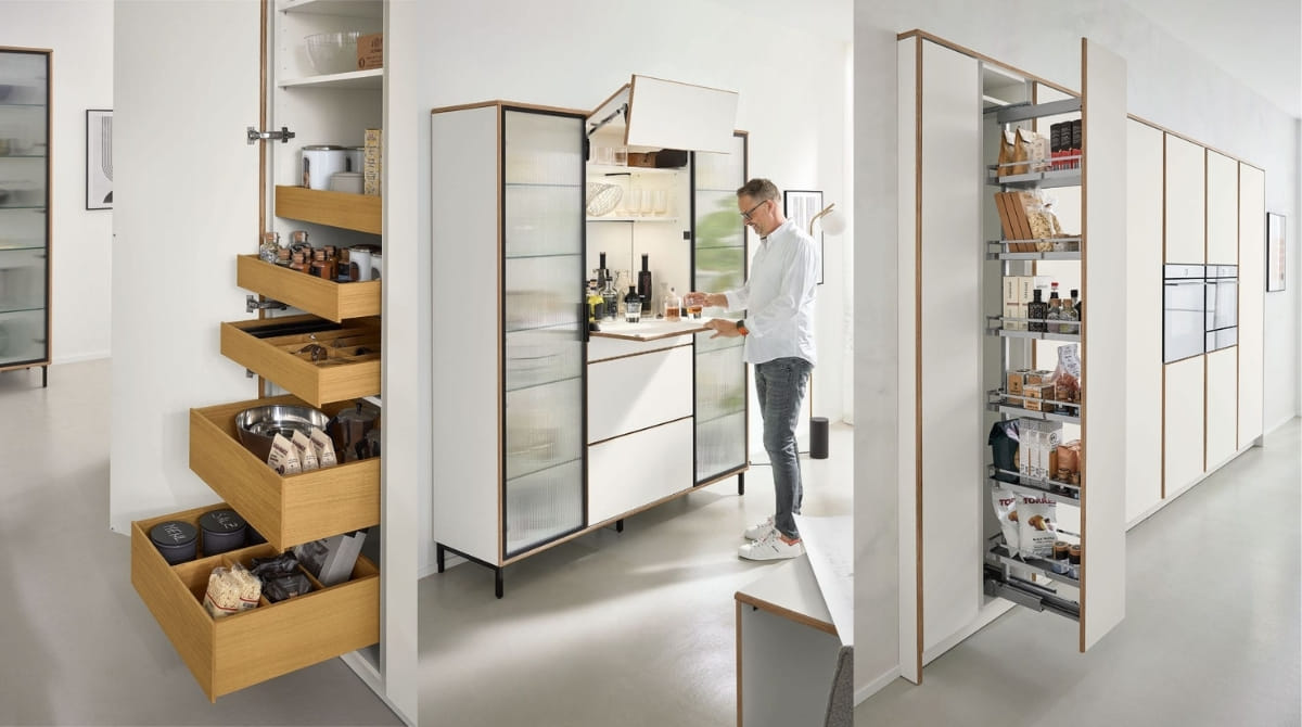 Une cuisine moderne minimaliste et ergonomique.
