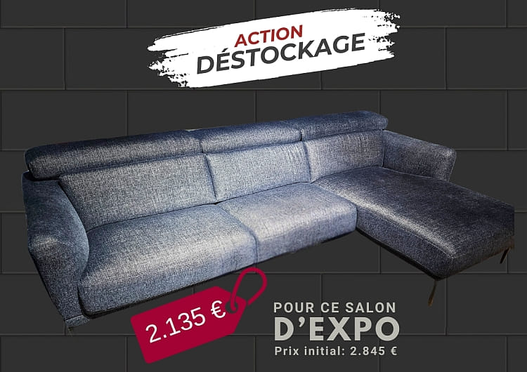 Déstockage salon ROM tissu bleu marine