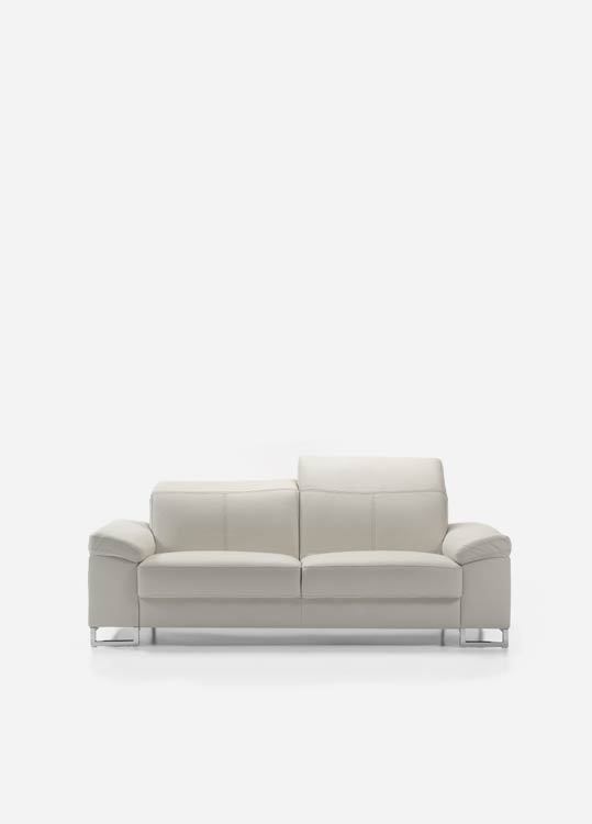 Fauteuil sofa blanc en cuir 2 places ROM modèle Deimos Montana