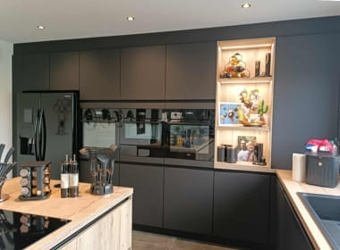 Projet de cuisine à Oupeye, vue rapprochée des façades