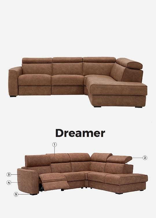 Sofa Dreamer de Vilmers disponible en cuir ou tissu