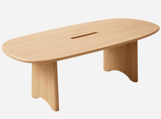 Table ovale finition chêne pour salle à manger