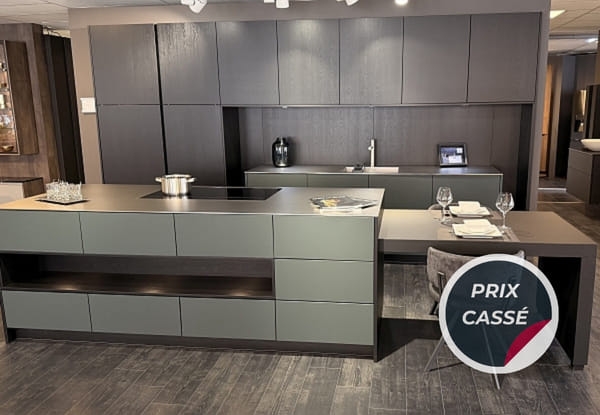 Cuisine exposée Ballerina façade gris-bleu